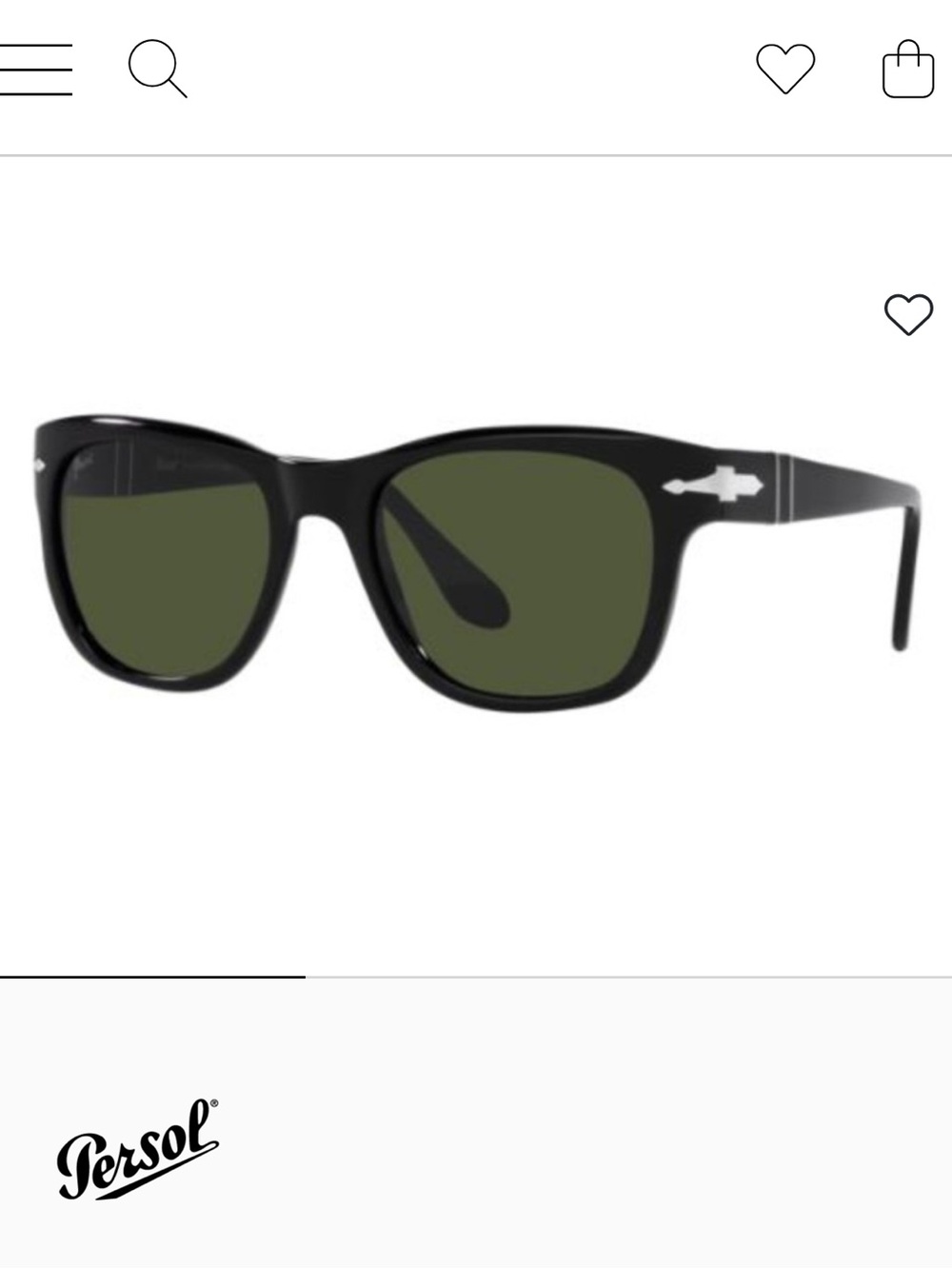 Persol PO3313S - black frame with green lens